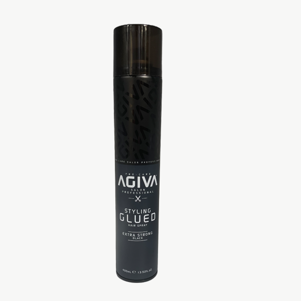 Agiva Styling Spray Capillaire Collé Extra Fort Noir 400 ml